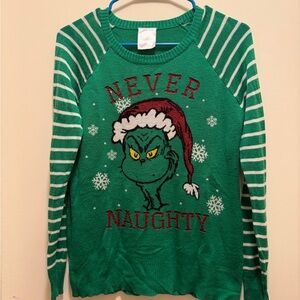 Grinch 'Never Naughty' Green Holiday Sweater